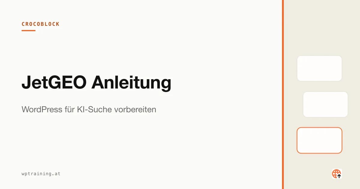 JetGEO Anleitung: WordPress für KI-Suche vorbereiten