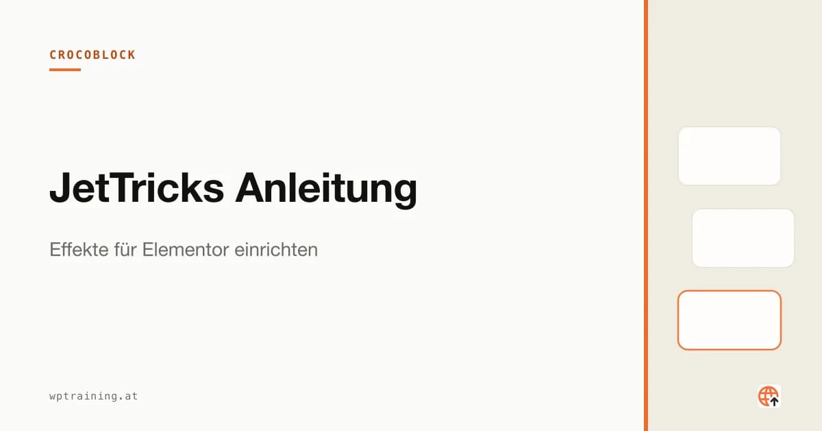 JetTricks Anleitung: Effekte für Elementor einrichten