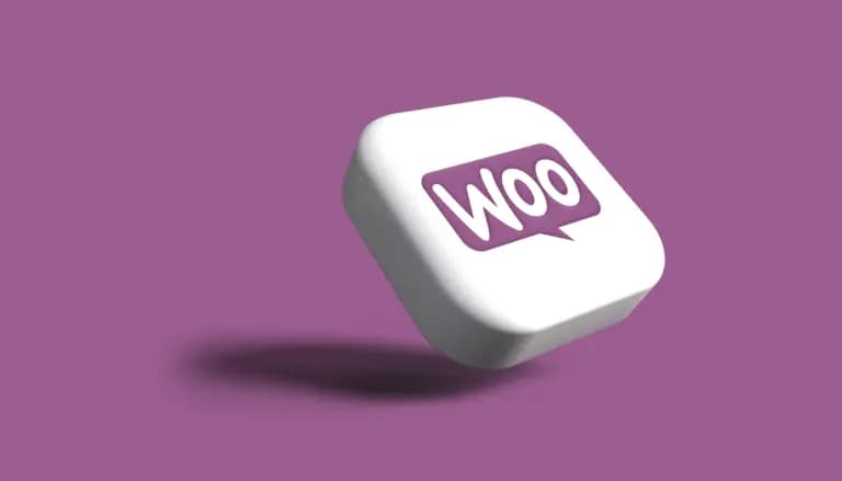 a purple and white square with the word woo on it