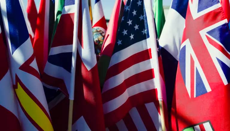a group of flags