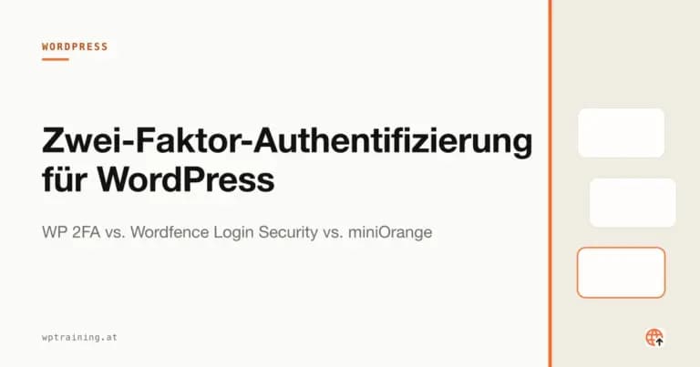 Smartphone mit Authenticator-App neben WordPress-Login-Bildschirm
