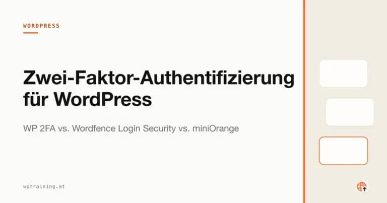 Smartphone mit Authenticator-App neben WordPress-Login-Bildschirm