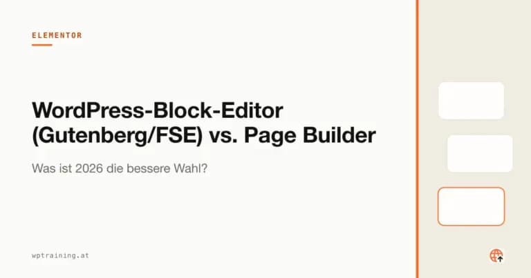 Split-Screen: WordPress Full Site Editing links, Elementor-Oberfläche rechts