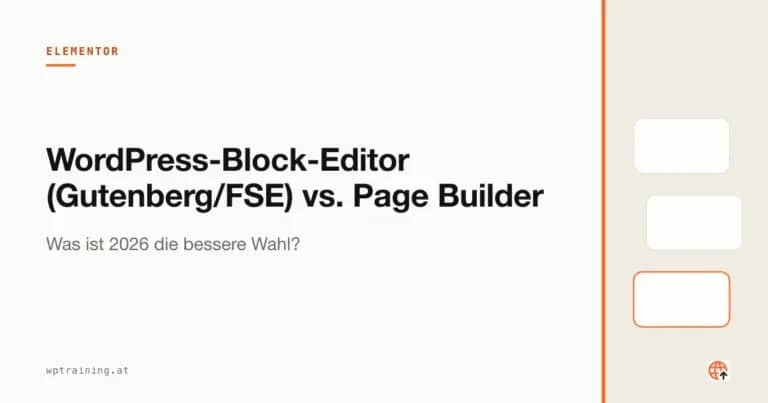 Split-Screen: WordPress Full Site Editing links, Elementor-Oberfläche rechts