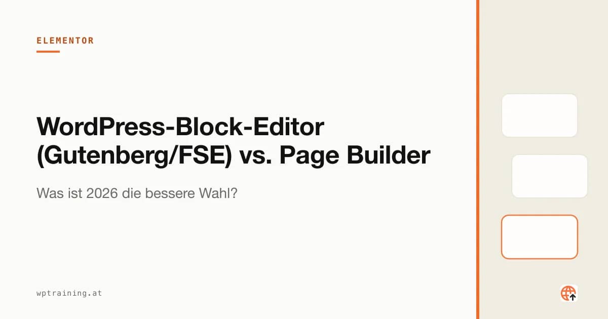 Split-Screen: WordPress Full Site Editing links, Elementor-Oberfläche rechts