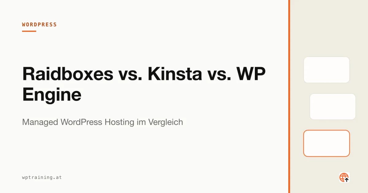 Server-Racks mit WordPress-Logo, drei Hosting-Anbieter im Vergleich