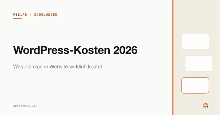 Taschenrechner, Notizblock und Laptop mit WordPress-Dashboard
