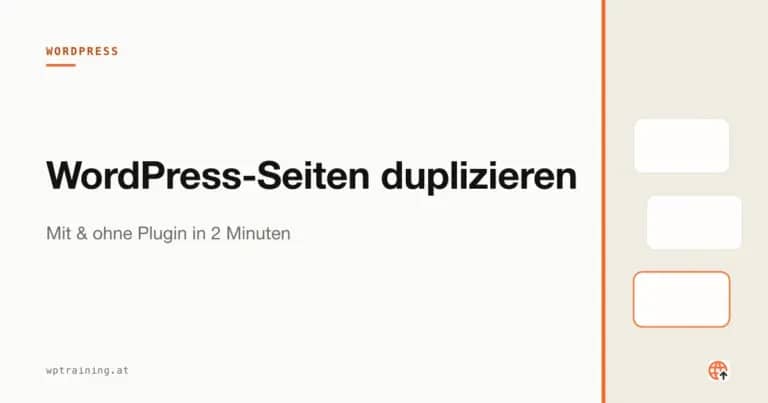 Bildschirm zeigt zwei identische WordPress-Seiten nebeneinander