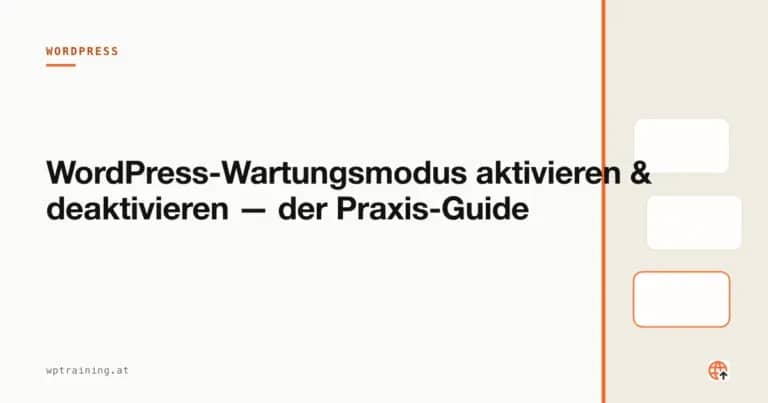 WordPress-Wartungsseite mit Werkzeug-Symbol auf einem Laptop