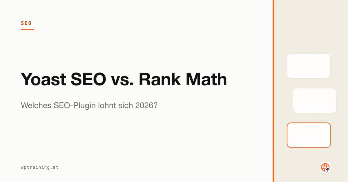Bildschirm mit Yoast und Rank Math nebeneinander