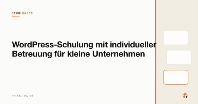 WordPress-Schulung mit individueller Betreuung für kleine Unternehmen