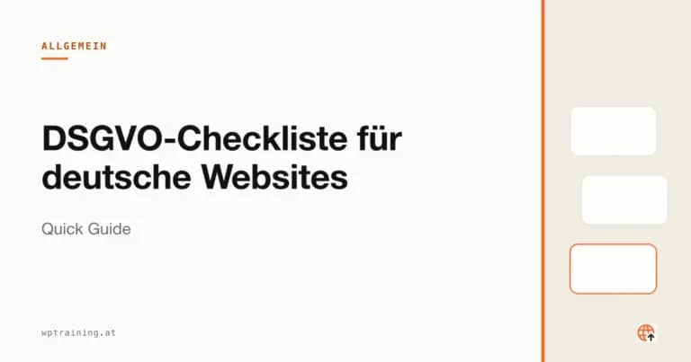 DSGVO-Checkliste für deutsche Websites: Quick Guide