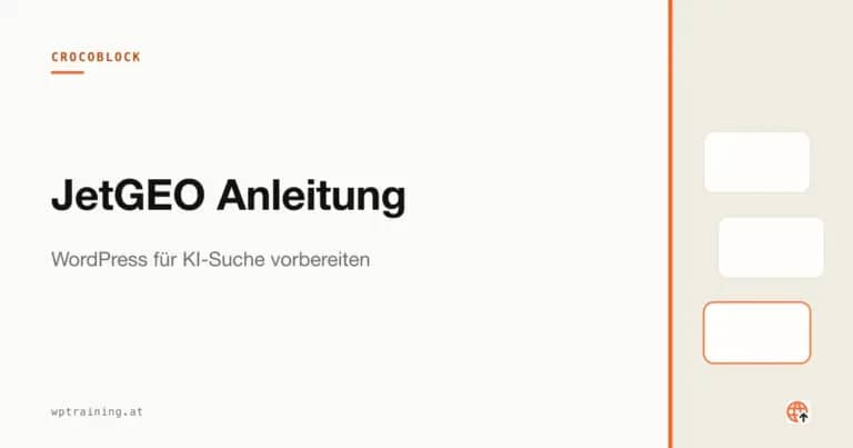 JetGEO Anleitung: WordPress für KI-Suche vorbereiten
