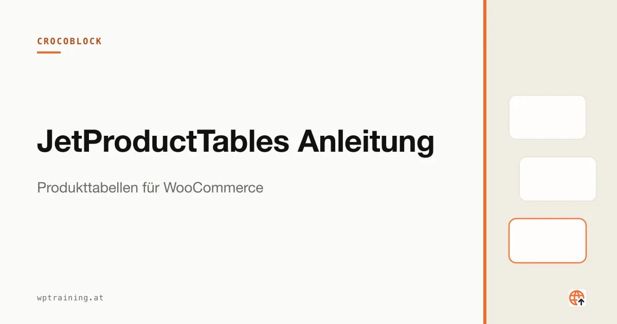 JetProductTables Anleitung: Produkttabellen für WooCommerce