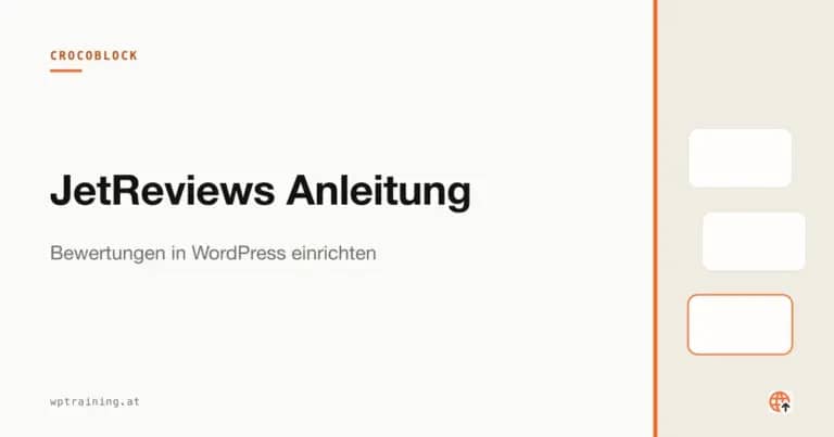 JetReviews Anleitung: Bewertungen in WordPress einrichten
