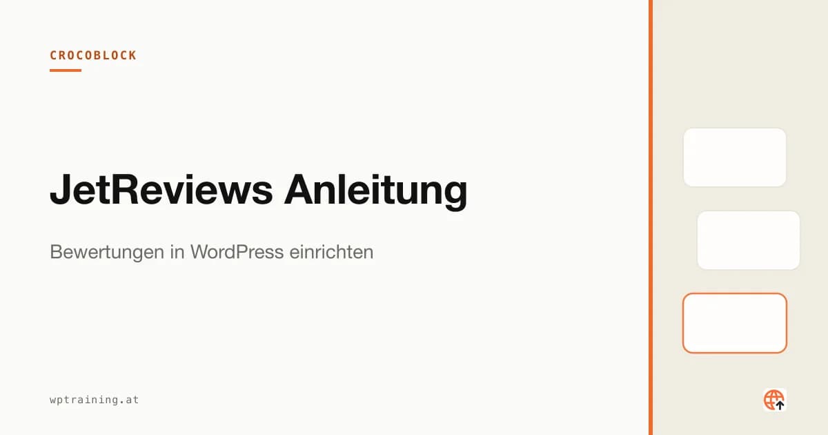 JetReviews Anleitung: Bewertungen in WordPress einrichten
